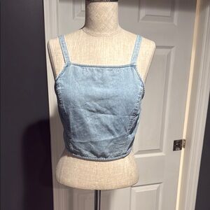 American Eagle Outfitters Blue Crop Tank Top